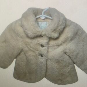 Kids Faux Fur Coat - Cream